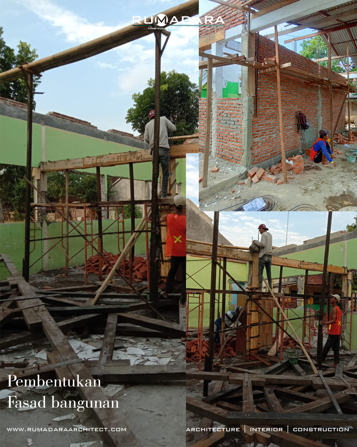 Pengerjaan susunan batu bata